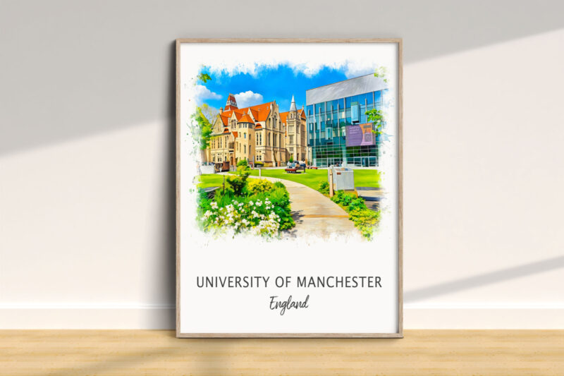 University of Manchester watercolor illustration