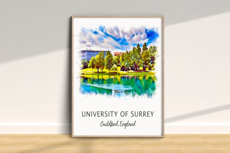 University of Surrey watercolor landscape illustration