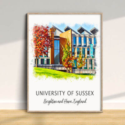University of Sussex building illustration, England