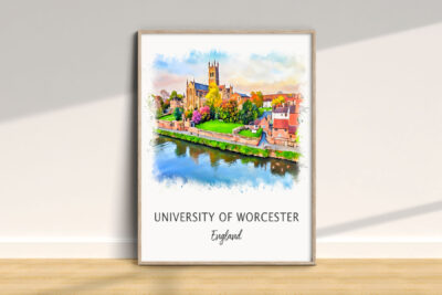 University of Worcester watercolor artwork