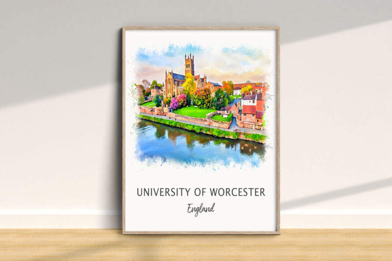 University of Worcester watercolor artwork