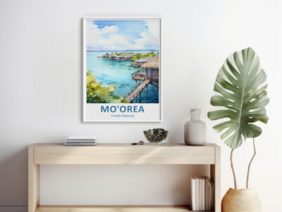 Mo'orea travel poster in modern interior design