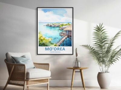 Mo'orea poster in minimalist living room