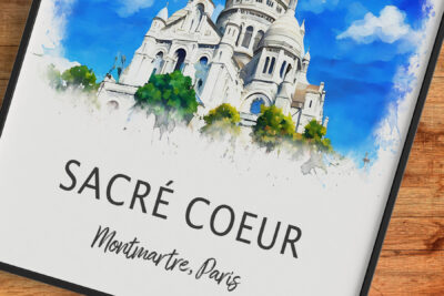 Sacré Coeur illustration in Montmartre, Paris