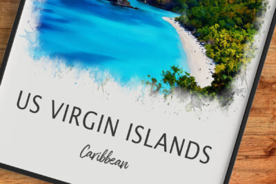 US Virgin Islands scenic beach illustration