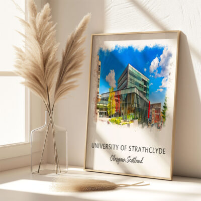 University of Strathclyde poster with a vase.