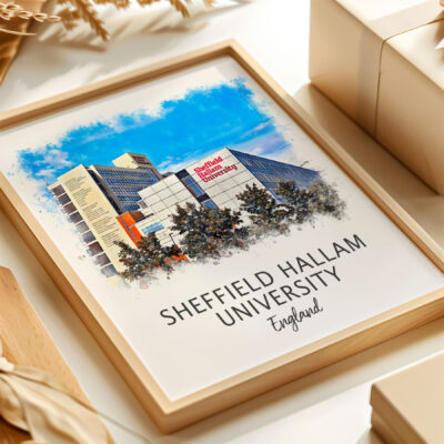 Sheffield Hallam University building illustration, England.