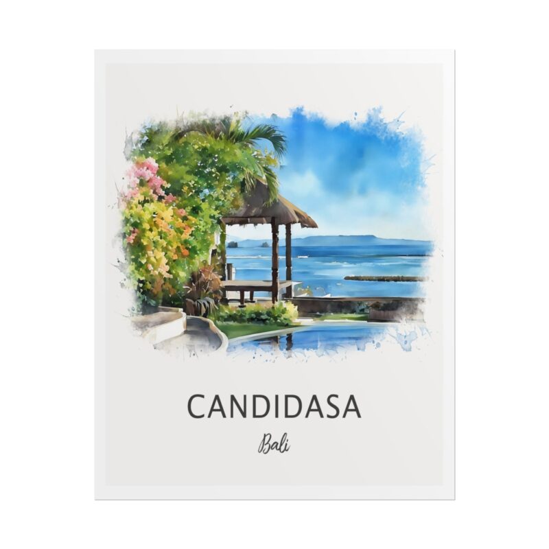 Scenic view of Candidasa, Bali with ocean.