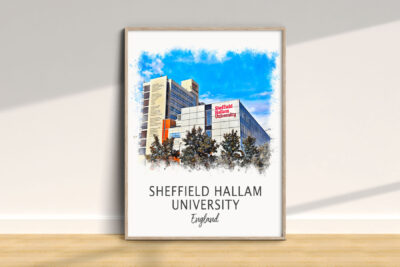 Sheffield Hallam University framed illustration, England