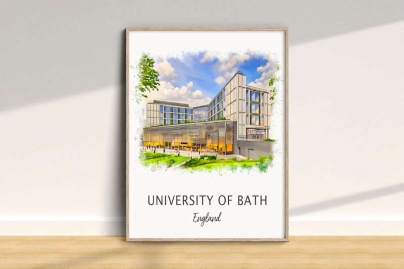 University of Bath campus illustration artwork