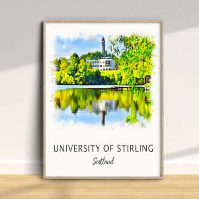 University of Stirling, Scotland, scenic landscape painting.