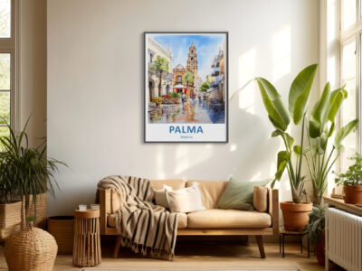 Cozy living room with Palma wall art.