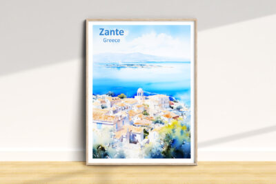 Poster of Zante, Greece with ocean view