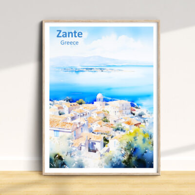 Poster of Zante, Greece with ocean view