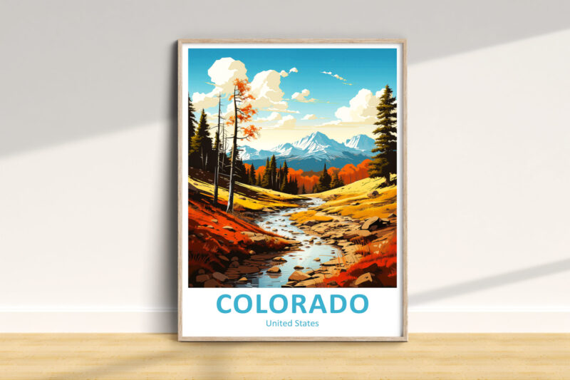 Colorful Colorado mountain landscape poster