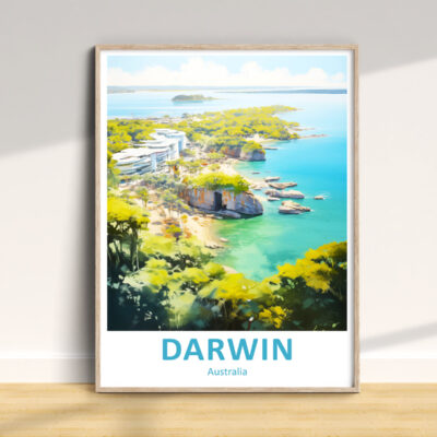 Framed poster of Darwin, Australia coastline