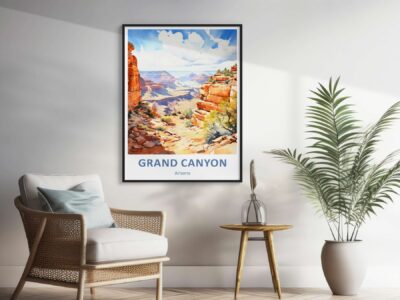 Grand Canyon framed poster in living room