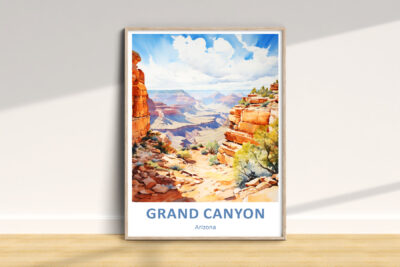 Framed painting of the Grand Canyon, Arizona.