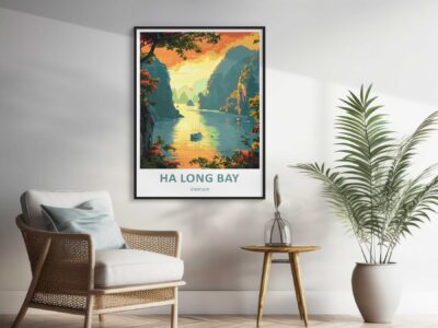 Ha Long Bay framed art in relaxing room.