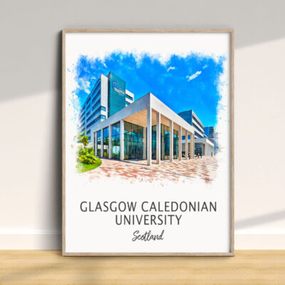 Glasgow Caledonian University campus illustration, Scotland.