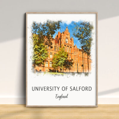 University of Salford building illustration, England
