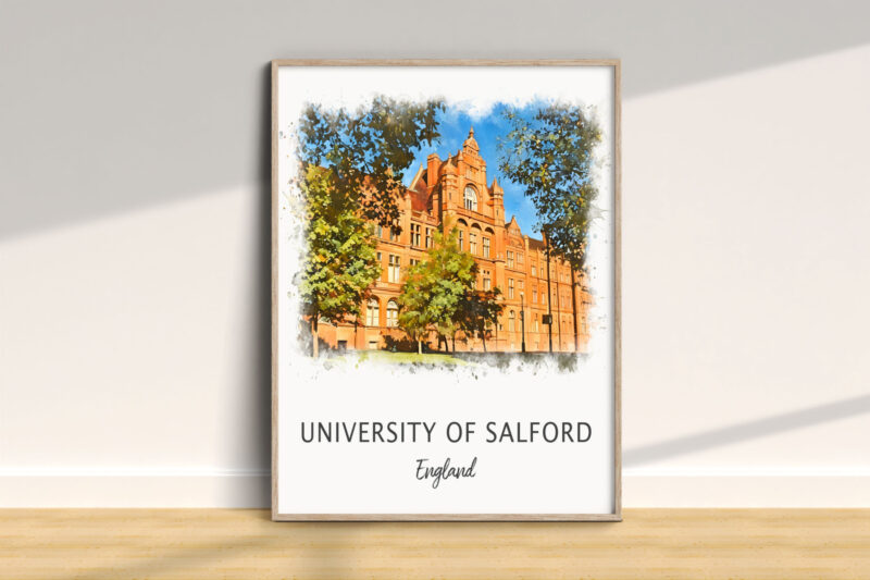 University of Salford building illustration, England