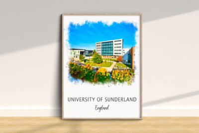 University of Sunderland campus illustration, England.
