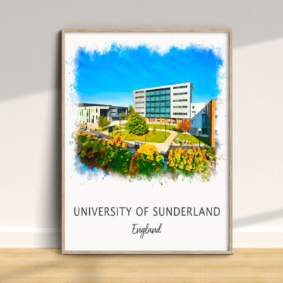 University of Sunderland campus illustration, England.