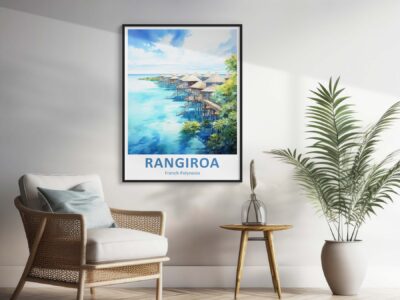 Cozy room with Rangiroa poster