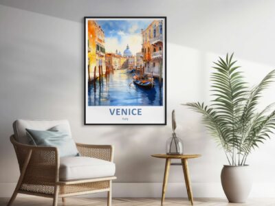 Decorative Venice art in modern room setup