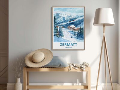Zermatt poster in minimalist room decor