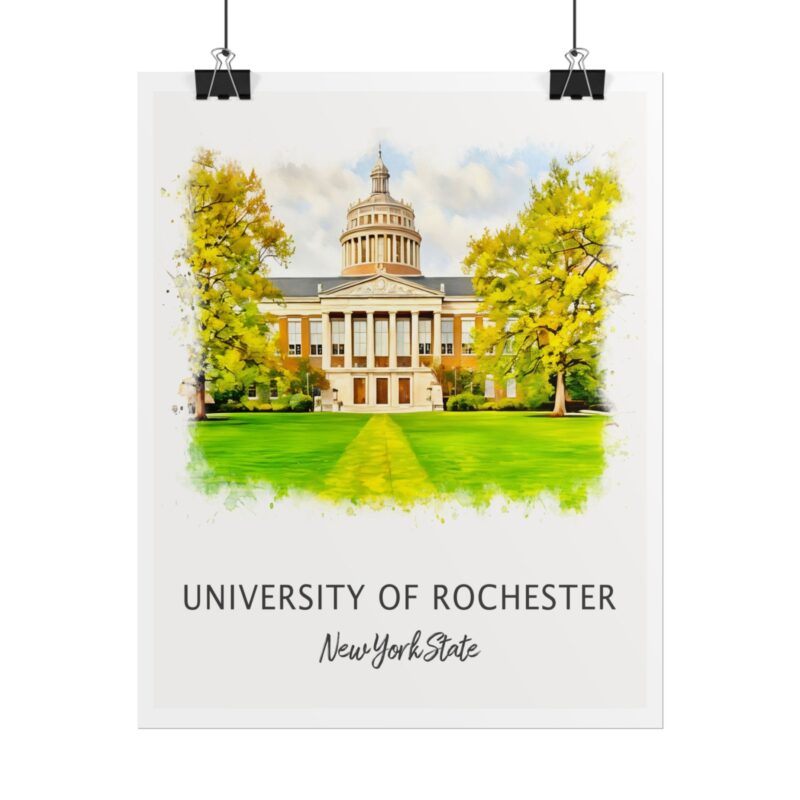 University of Rochester campus building illustration.