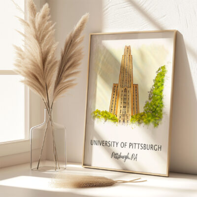 University of Pittsburgh Cathedral poster in sunlight