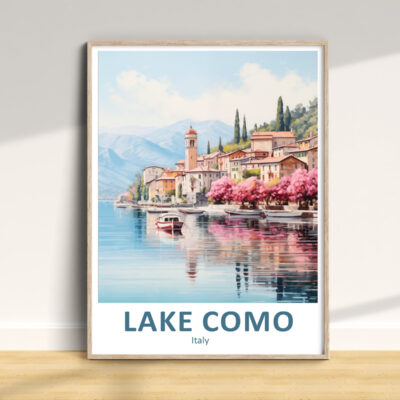 Lake Como Italy scenic framed artwork