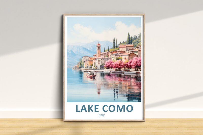 Lake Como Italy scenic framed artwork