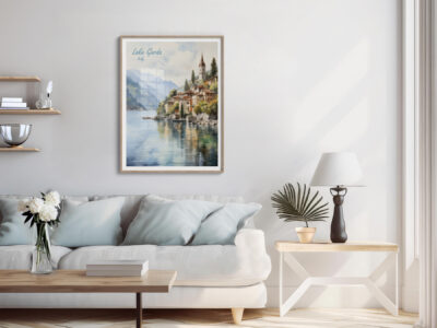 Cozy living room with Lake Garda painting