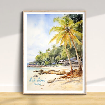 Tropical beach painting of Koh Samui, Thailand.