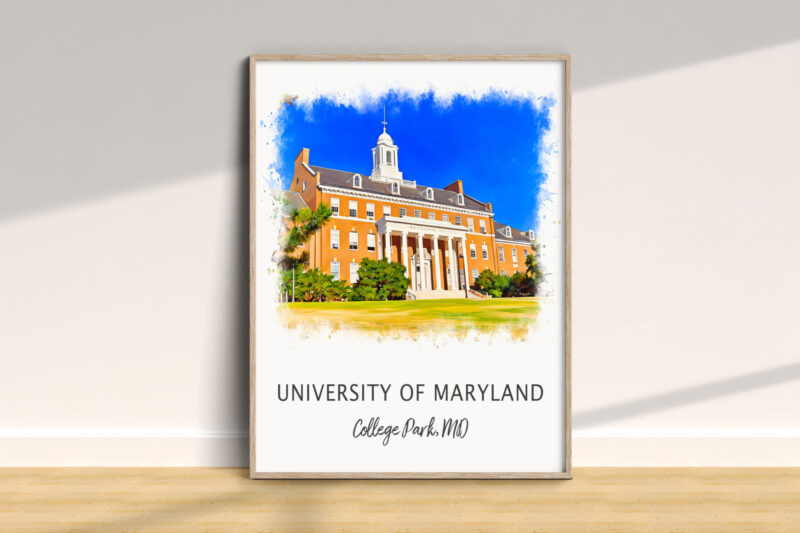 University of Maryland poster with campus building.