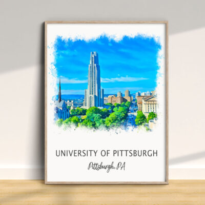 University of Pittsburgh, skyline illustration in frame