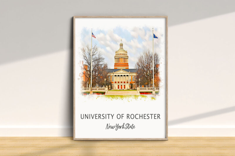 Illustration of University of Rochester building.