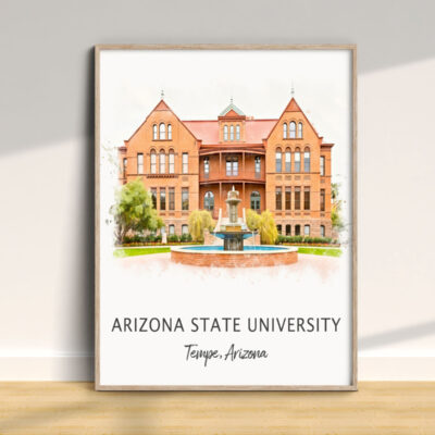 Arizona State University building watercolor art.