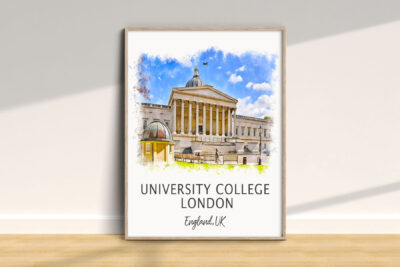 University College London framed artwork illustration.