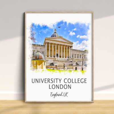University College London framed artwork illustration.