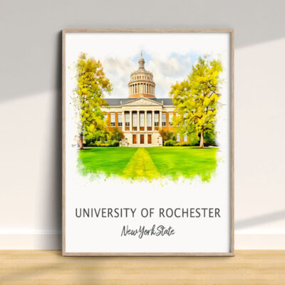 University of Rochester watercolor painting in frame