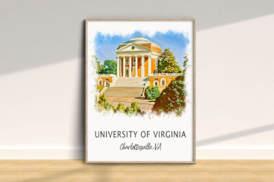 University of Virginia Rotunda watercolor print.